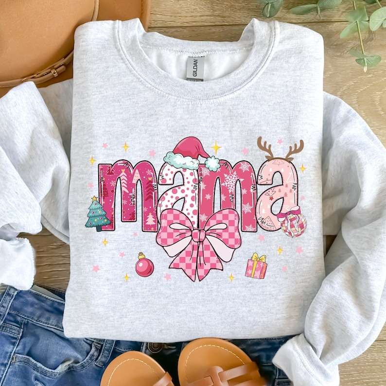 Mama pink christmas 62254 DTF transfer