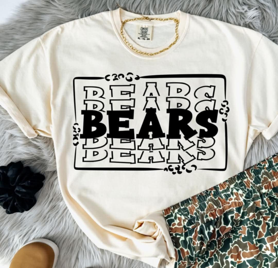 Bears stacked with frame (S&G) 98052 DTF transfer