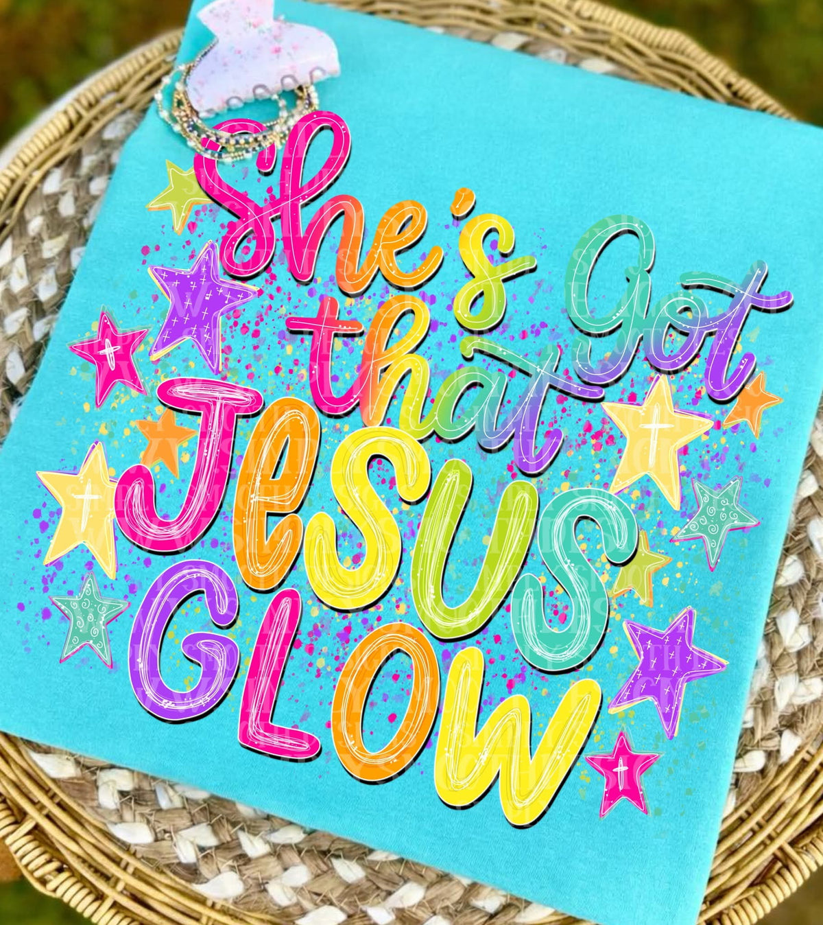 She’s got that Jesus glow Sunday Special DTF transfer