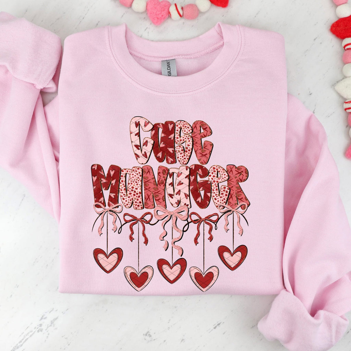 Case manager hearts and bows (SDD) DTF transfer