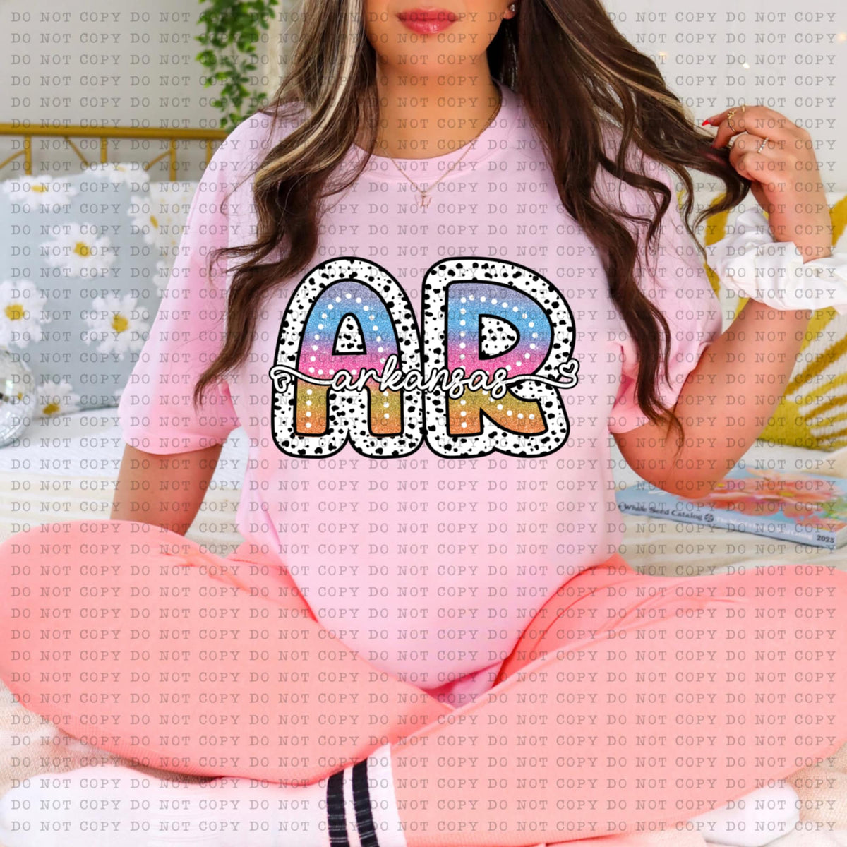 AR Arkansas tie dye dottie (ECHT) 94243 DTF transfer