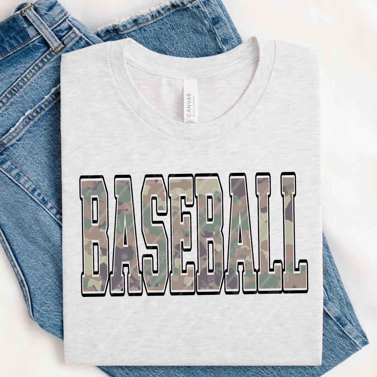 Baseball camo (black outline) NOT DISTRESSED (MZ) DTF Transfer