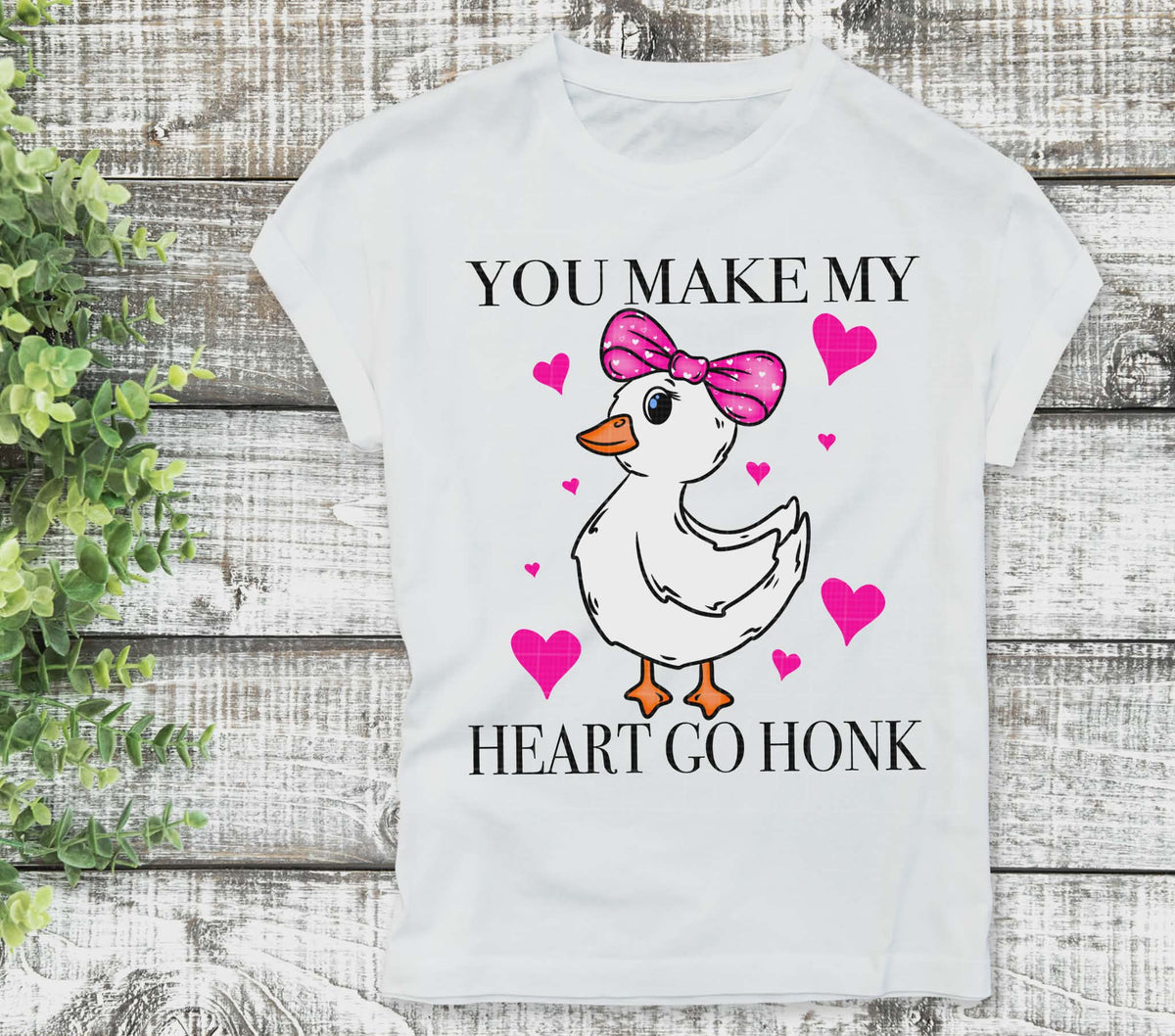 You make my heart go honk goose pink hearts (LINDA) DTF transfer