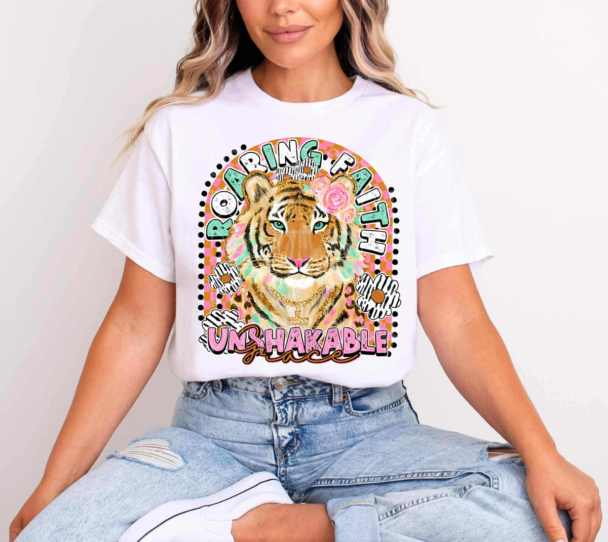Roaring Faith Unshakable Grace Tiger (C’s) DTF Transfer