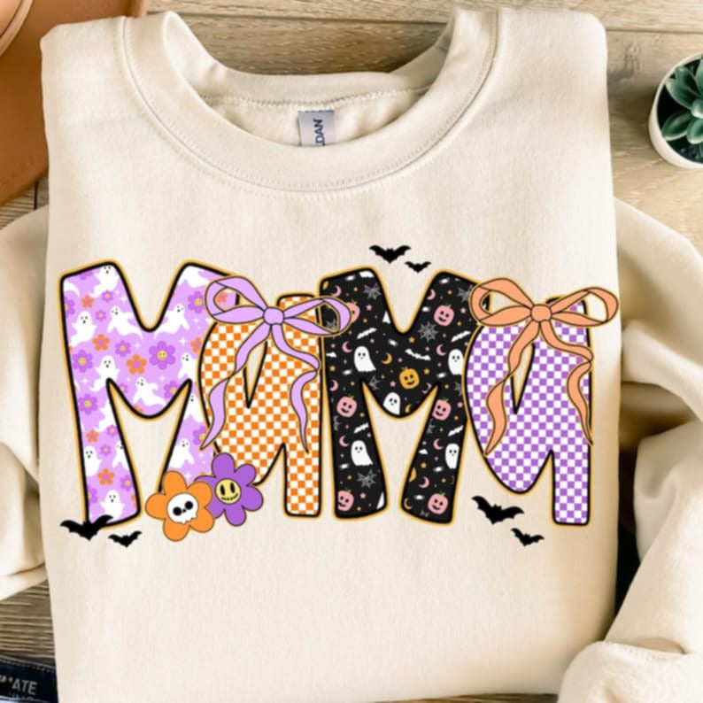 Mama spooky letters DTF transfer