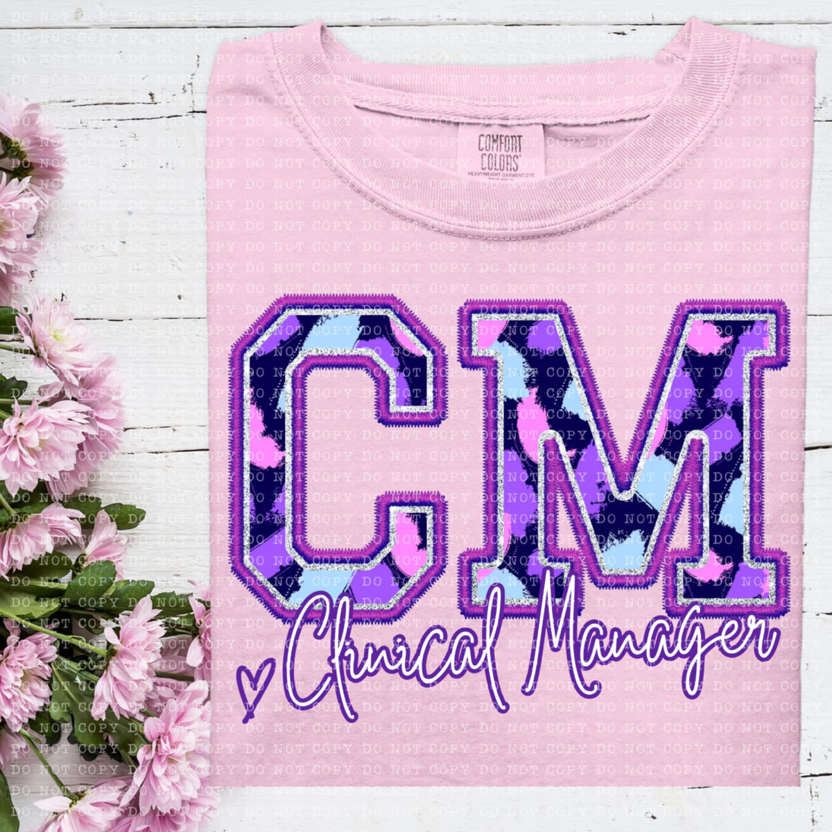 CM clinical manager purple brushstrokes (ECHT) 94004 DTF transfer