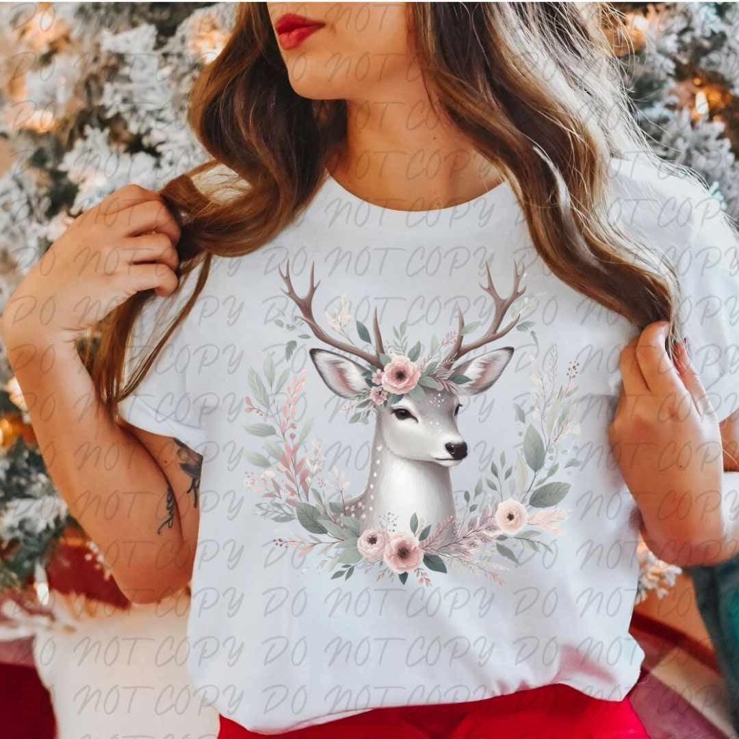 Winter deer (vintage) 67318 DTF transfer