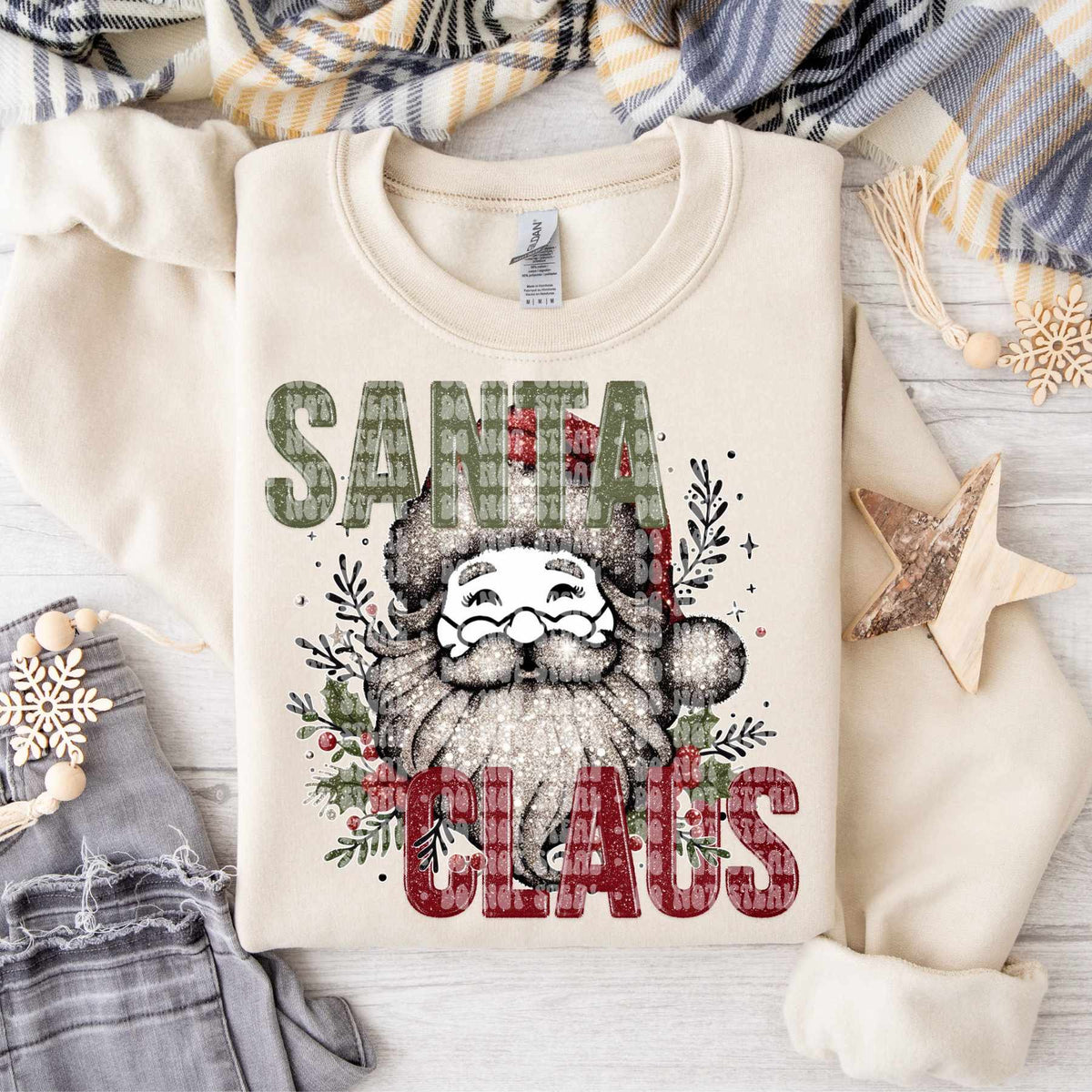Santa Claus Green and red font (LANE) 62744 DTF transfer