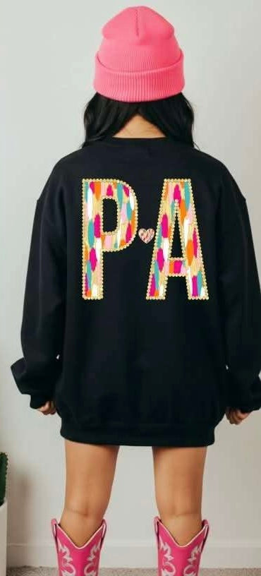 PA brushstroke with heart (S&G) 82955 DTF transfer