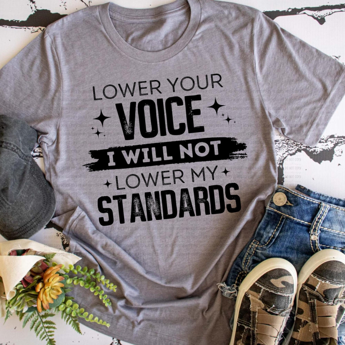 Lower Your Voice (REVEL) BLACK DTF transfer