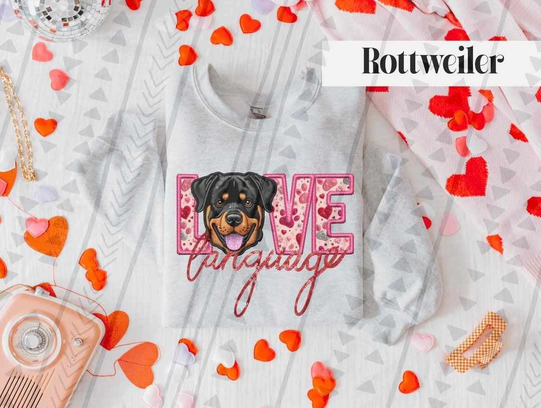 Love language Rottweiler 73966 DTF transfer