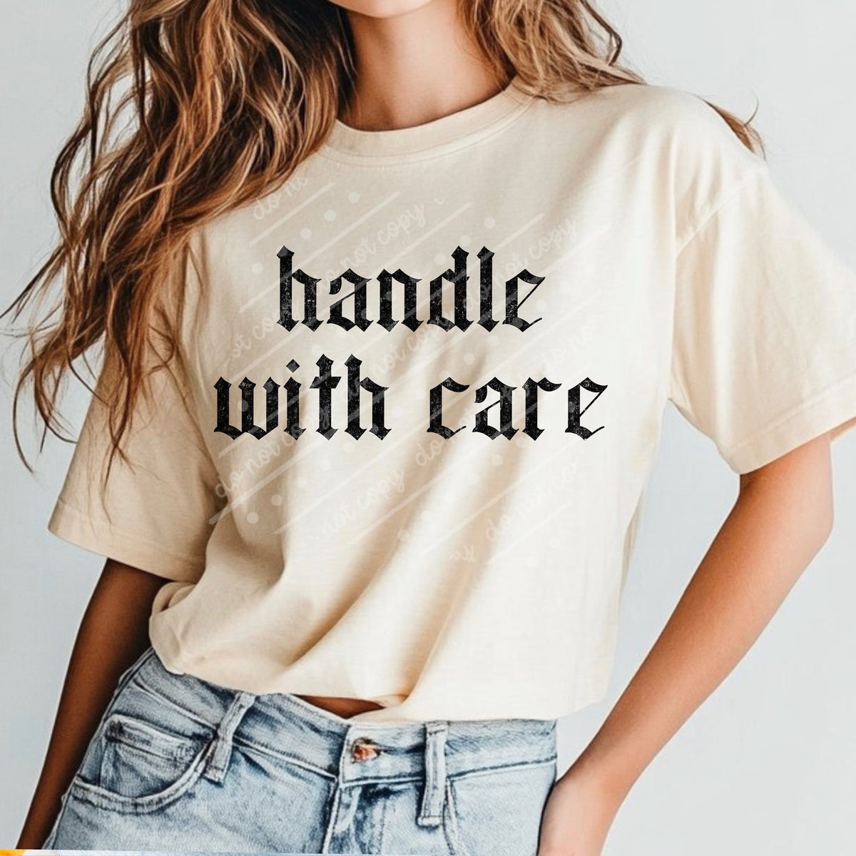 Handle with care BLACK (scarlow) DTF transfer