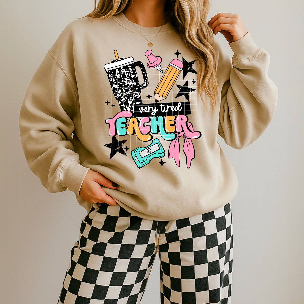 Very Tired Teacher CSC DTF Transfer