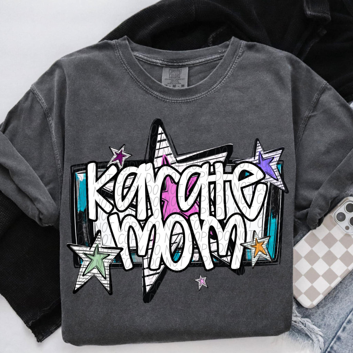 Karate mom stars (CITY) 85427 DTF transfer