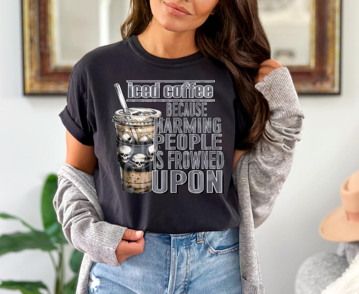 Iced coffee because harming people is frowned upon (DD) 99813 DTF transfer