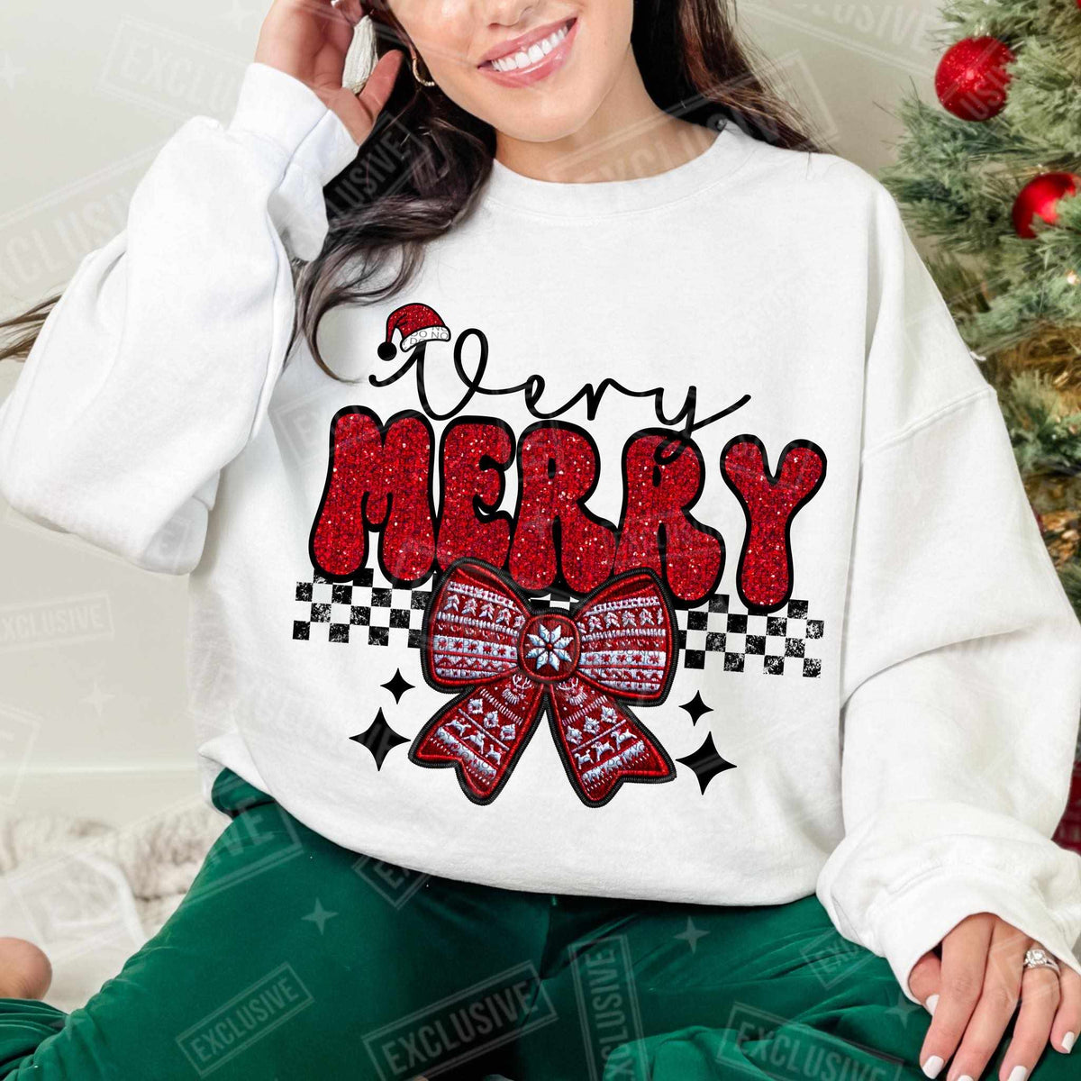 Very merry sweater bow exclusive (HW) 60164 DTF transfer