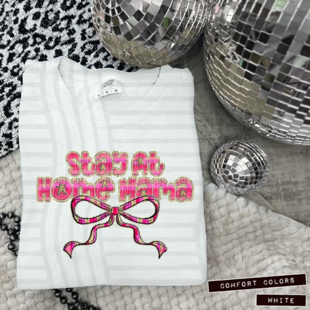 Stay at home mama pink with bow (Caplinger) 100599 DTF transfer