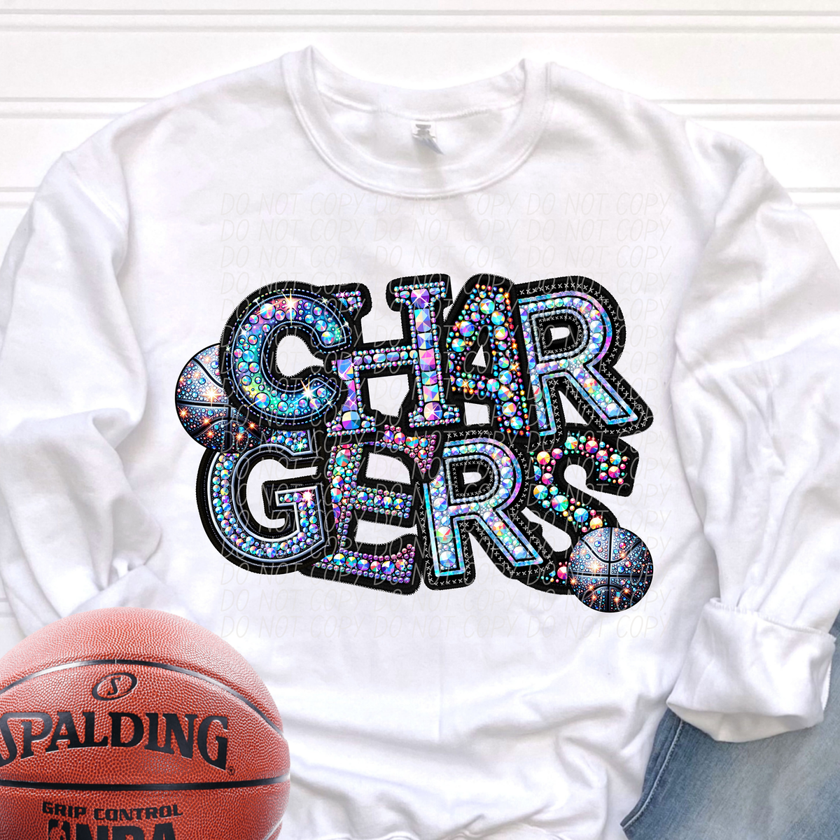Chargers Basketball Rhinestone (CITY) 66506 DTF transfer