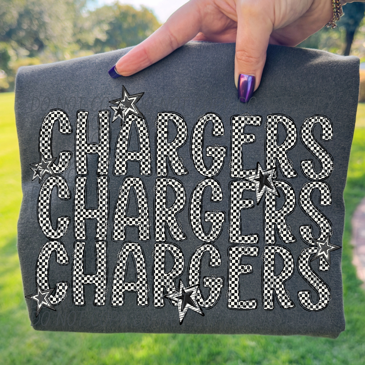 Chargers checker star stacked (City)DTF transfer