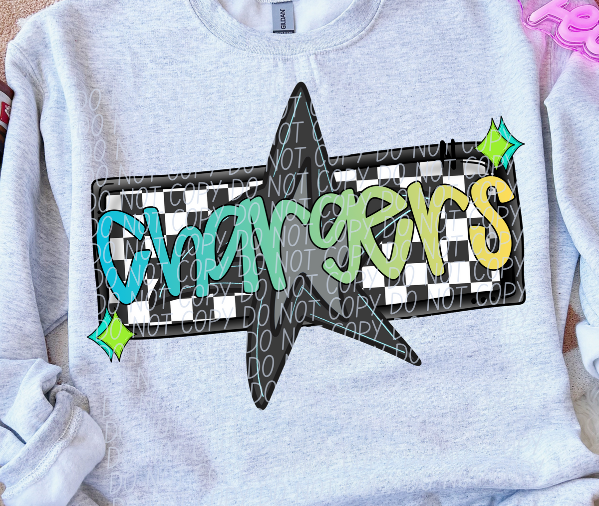 Chargers Skater Boy Mascot (City) DTF transfer