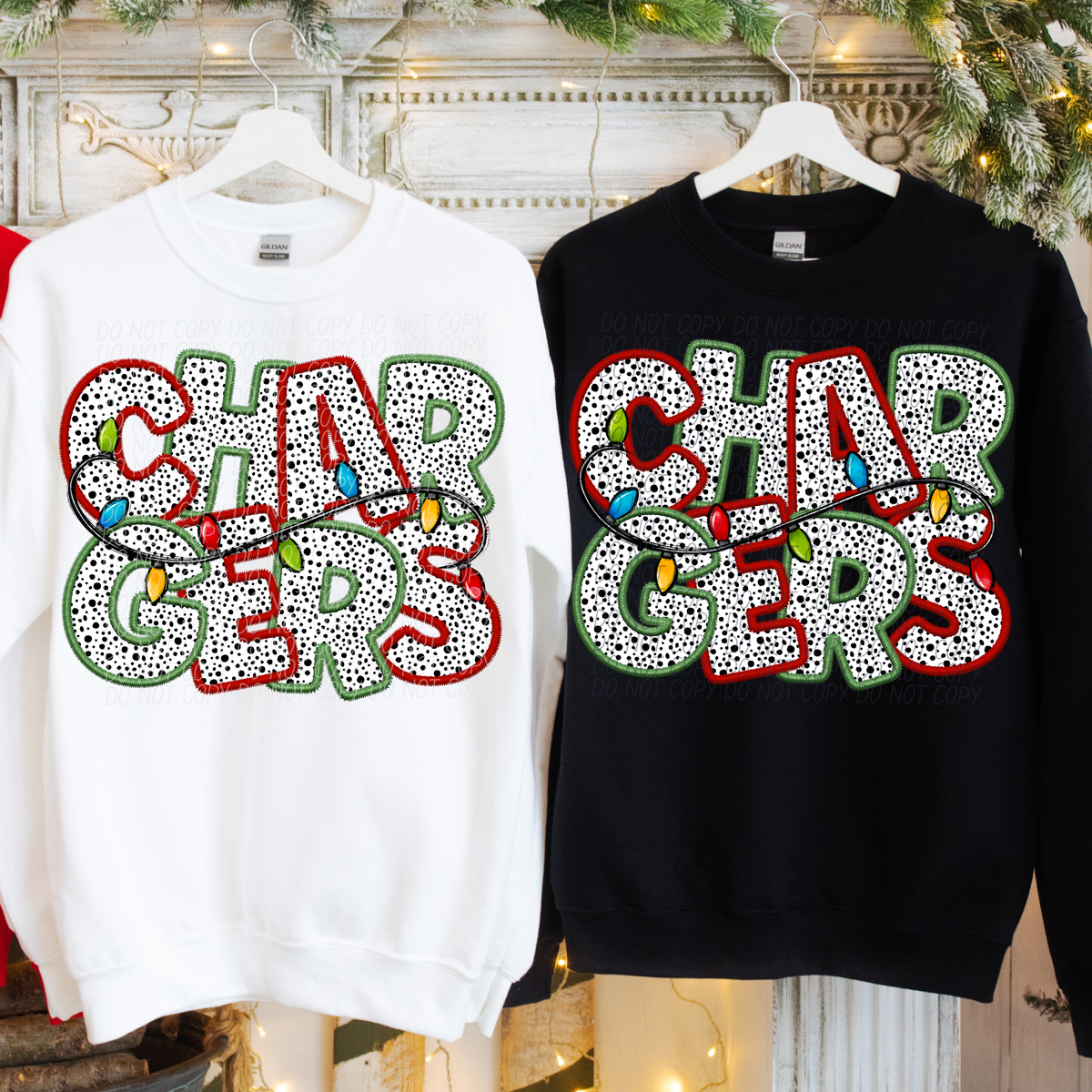 Chargers Christmas Light Mascots (City) DTF Transfer