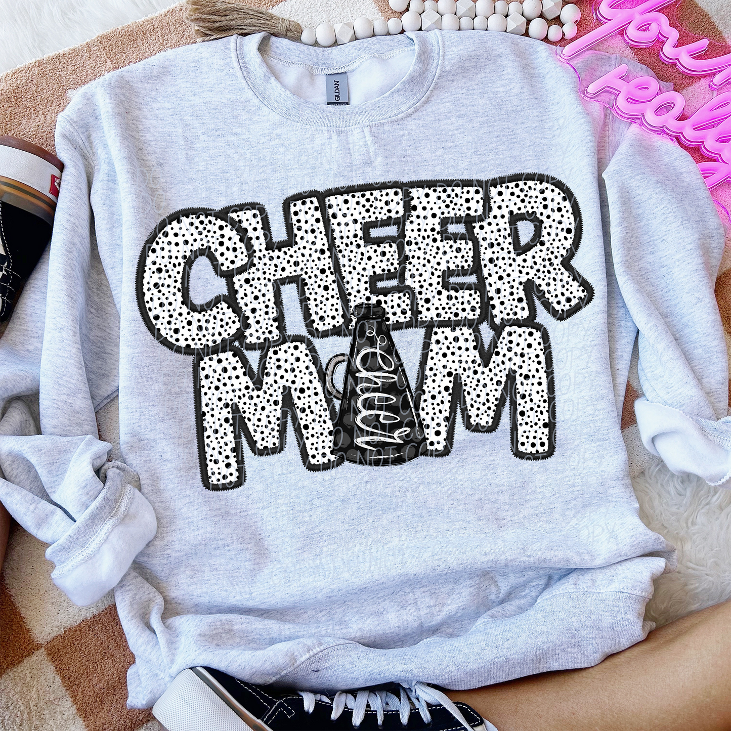 Cheer Mom Polka Dots Megaphone 74155 DTF Transfer