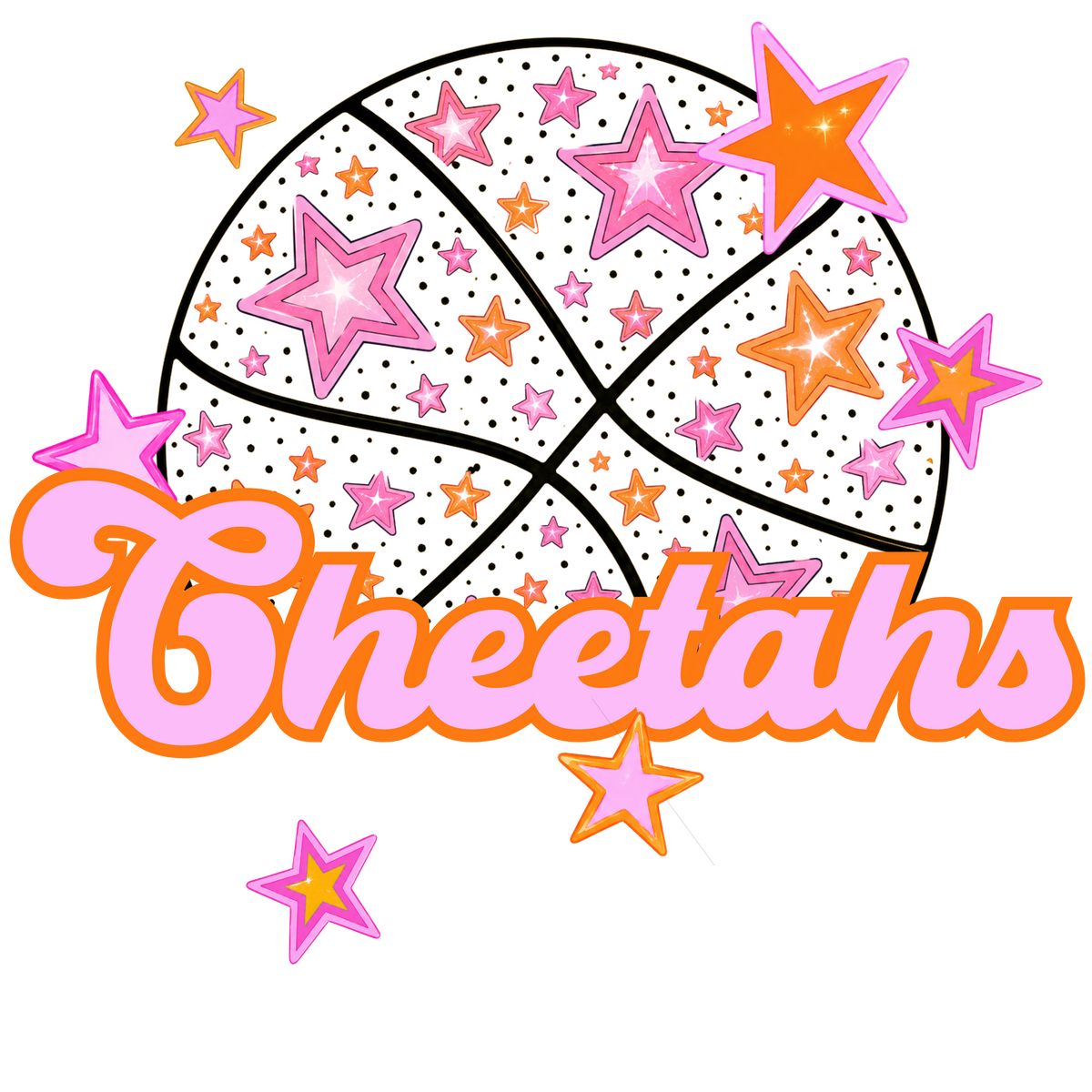 cheetahs 2 pink basketball (city) DTF transfer