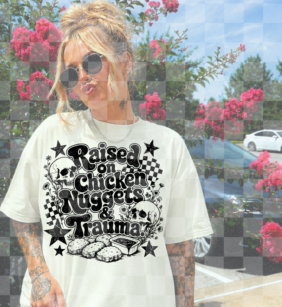 Raised on chicken nuggets & trauma (Lyttle) DTF Transfer