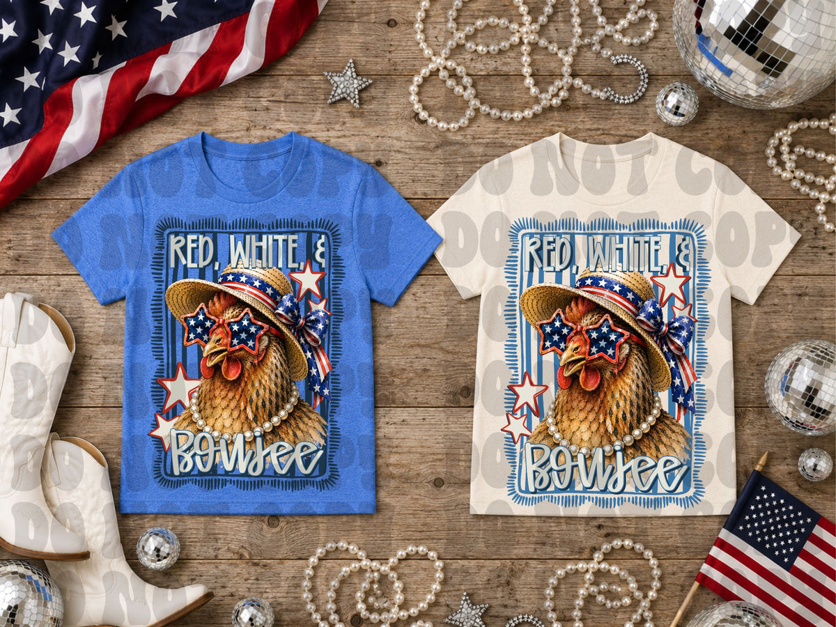 Red white & boujee chicken (Renewed) DTF Transfer