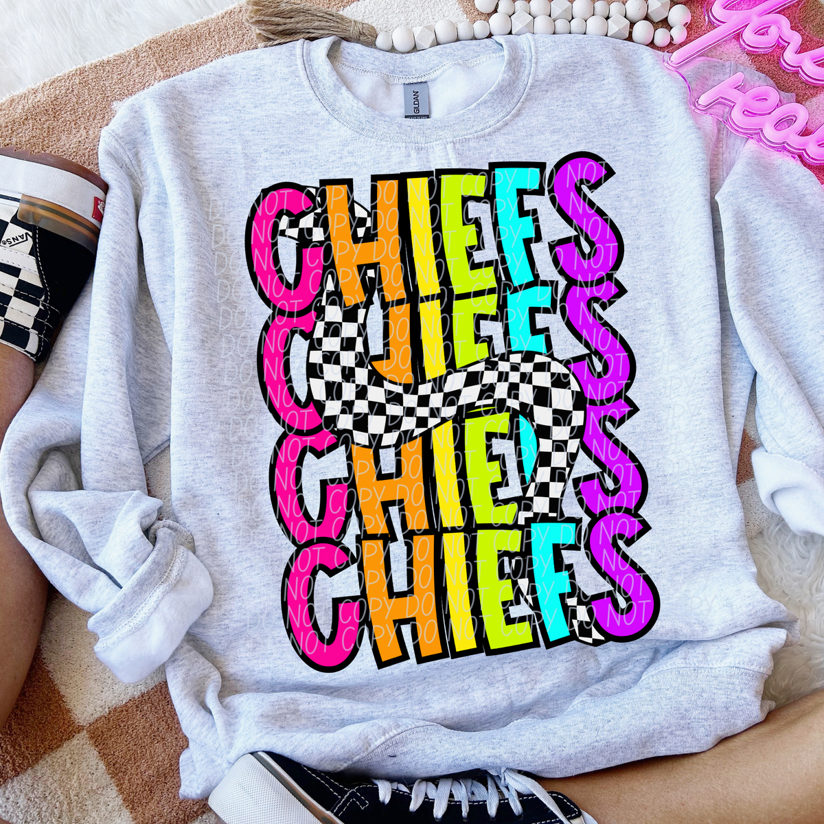 Chiefs 80's Vibe Mascot STACKED (City) DTF transfer