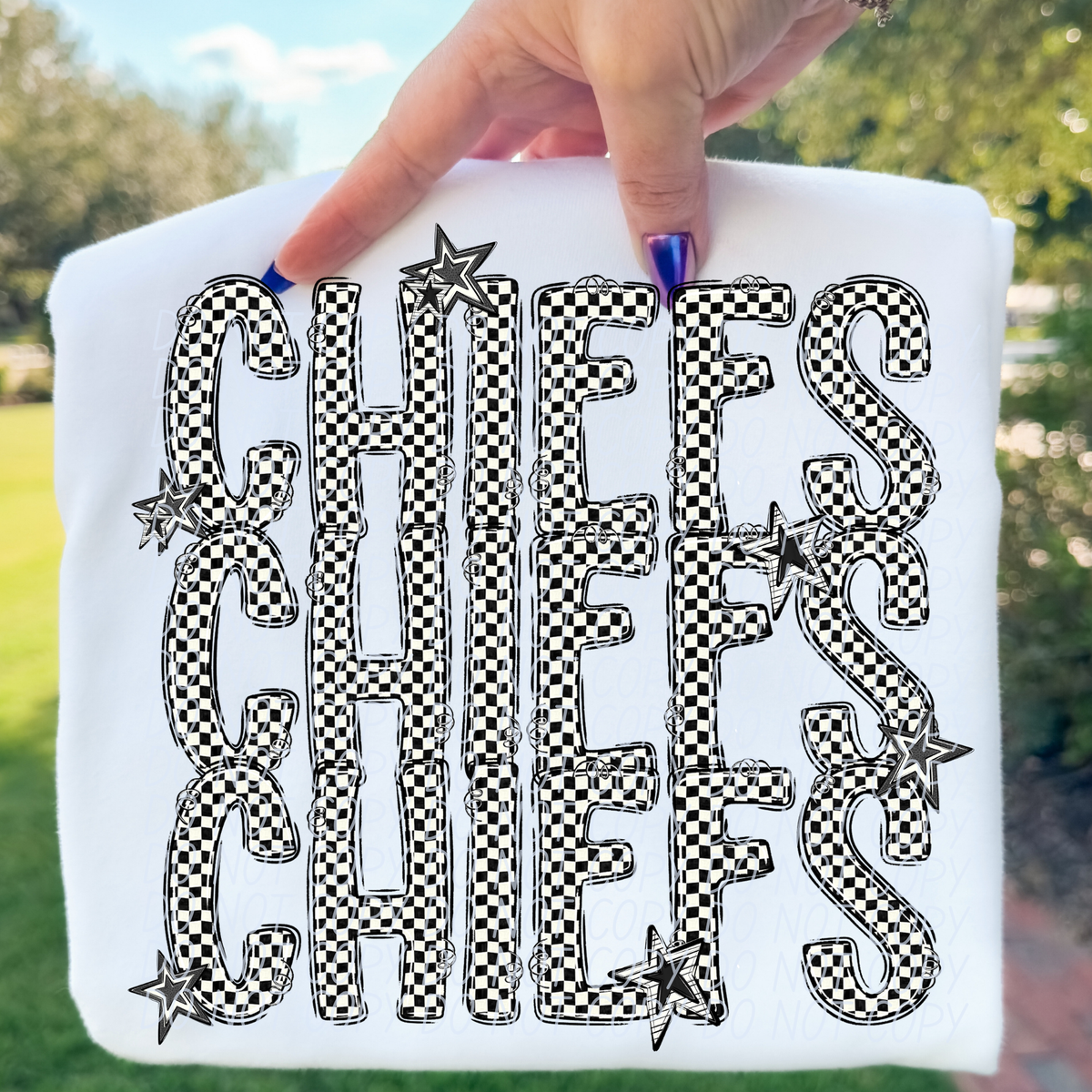 Chiefs checker star stacked (City)DTF transfer