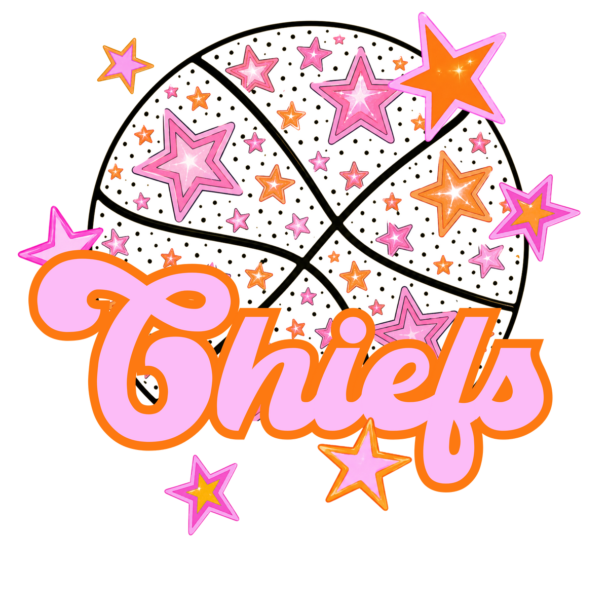 chiefs pink basketball (city) DTF transfer