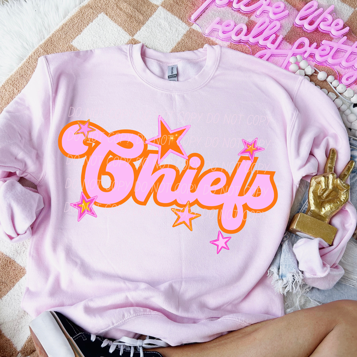 chiefs pink orange stars (city) DTF transfer