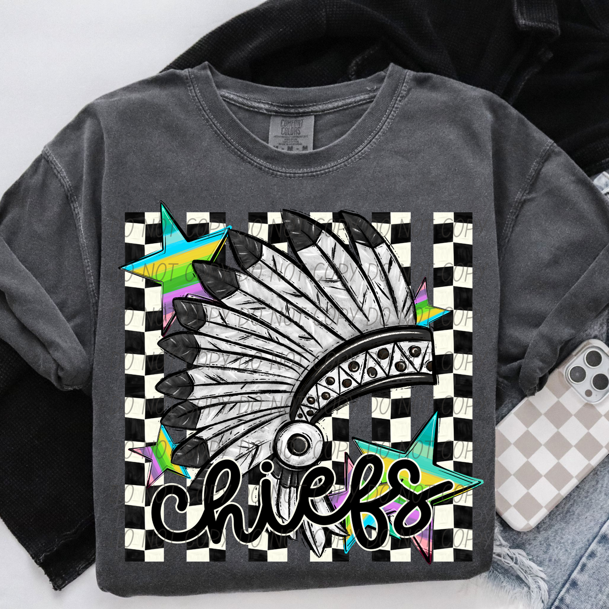 Chiefs checker stripes (City) DTF Transfer