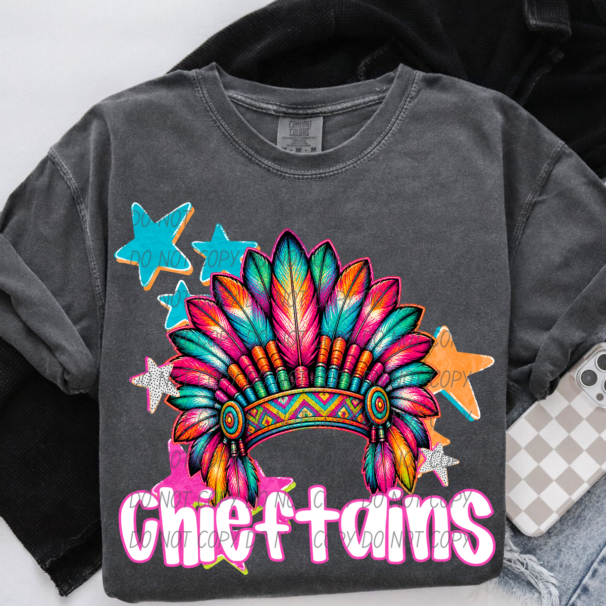 chieftains pop art with stars (CITY) DTF Transfer