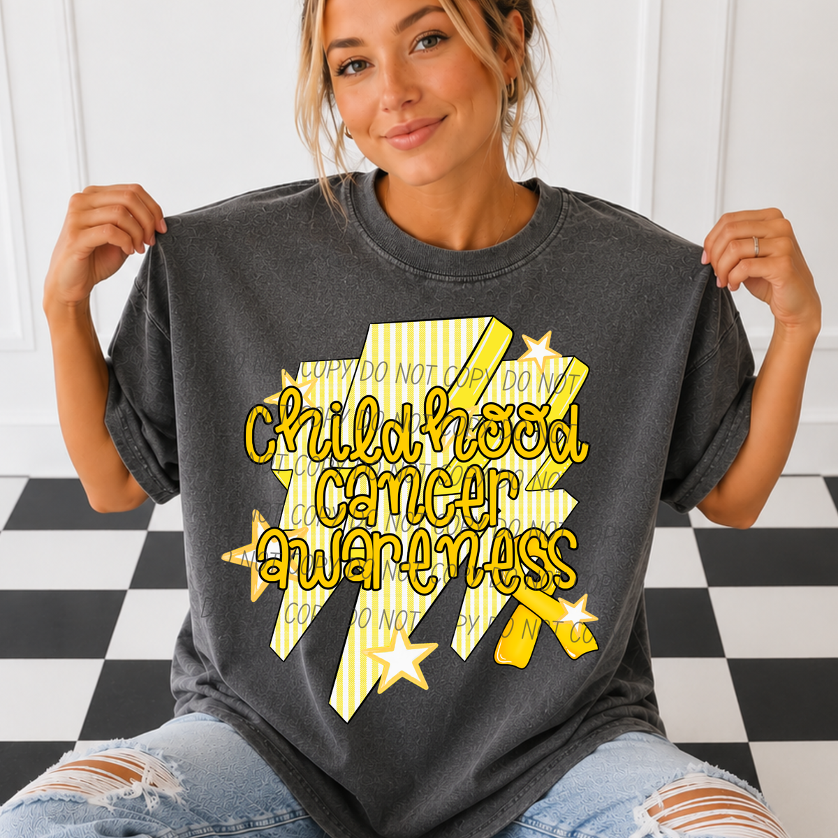Childhood cancer awareness-bolts (CITY) DTF Transfer
