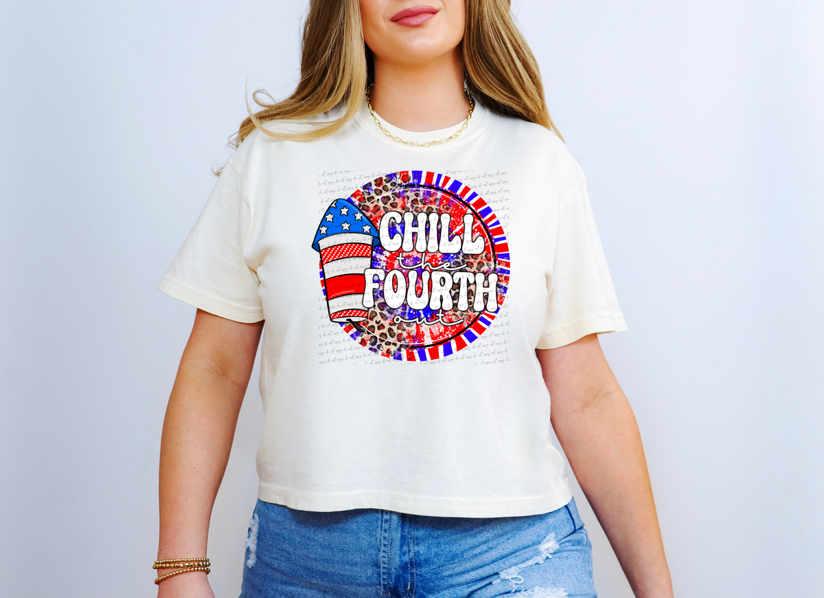 Chill The Fourth Out Circle Leopard Firecracker 116155 DTF Transfer