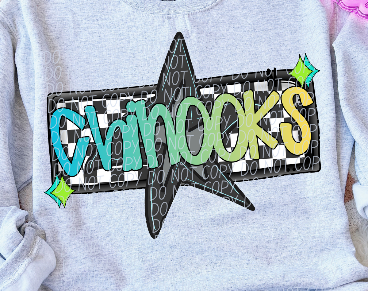 Chinooks Skater Boy Mascot (City) DTF transfer