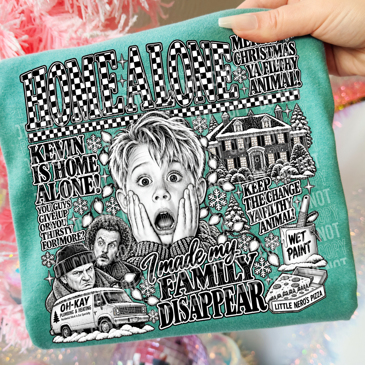 I made my family disappear black and white checkered (SBB) DTF Transfer