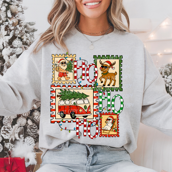 HOHOHO Christmas Stamps (CITY)DTF Transfer
