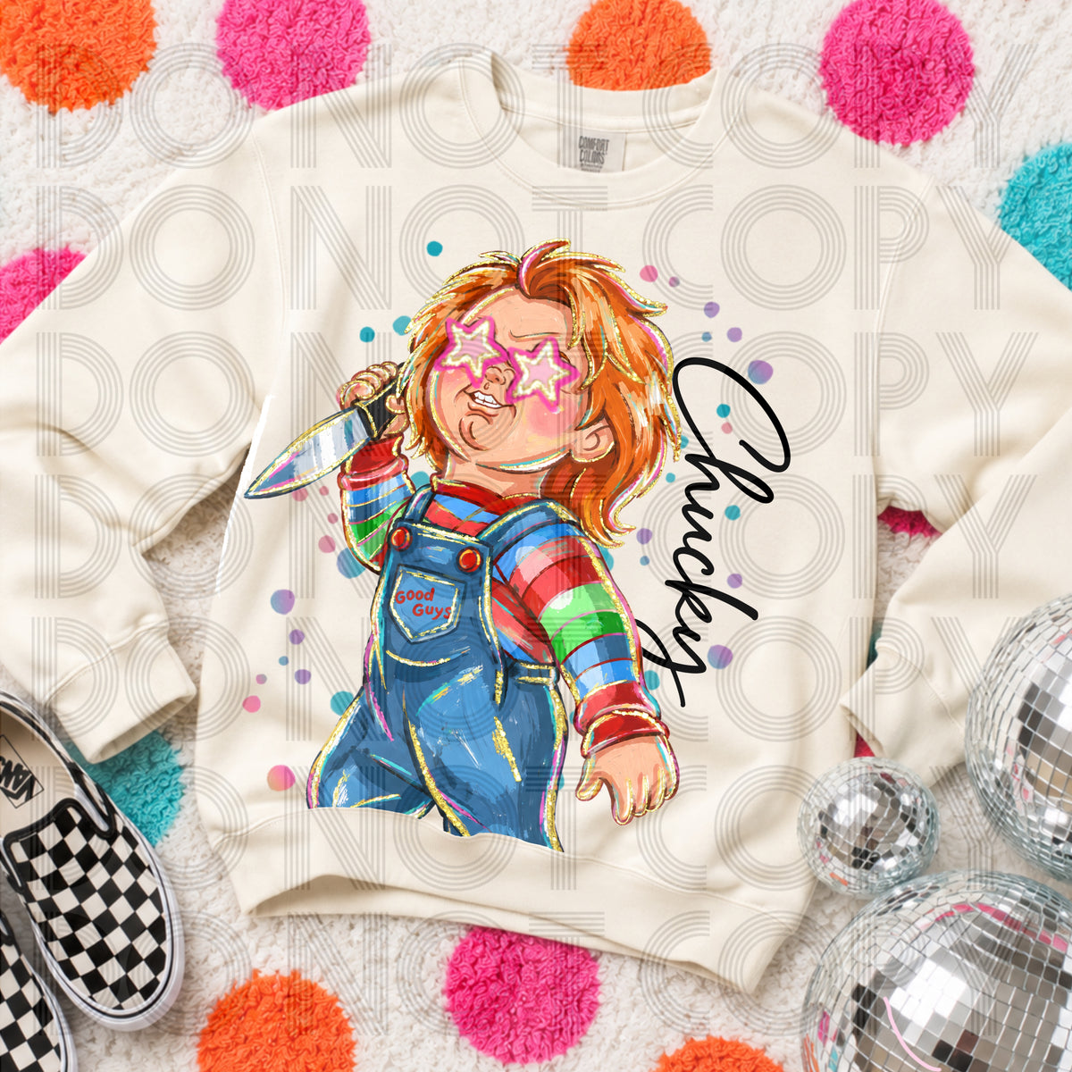 Chuck colorful splatter (Renewed) DTF Transfer