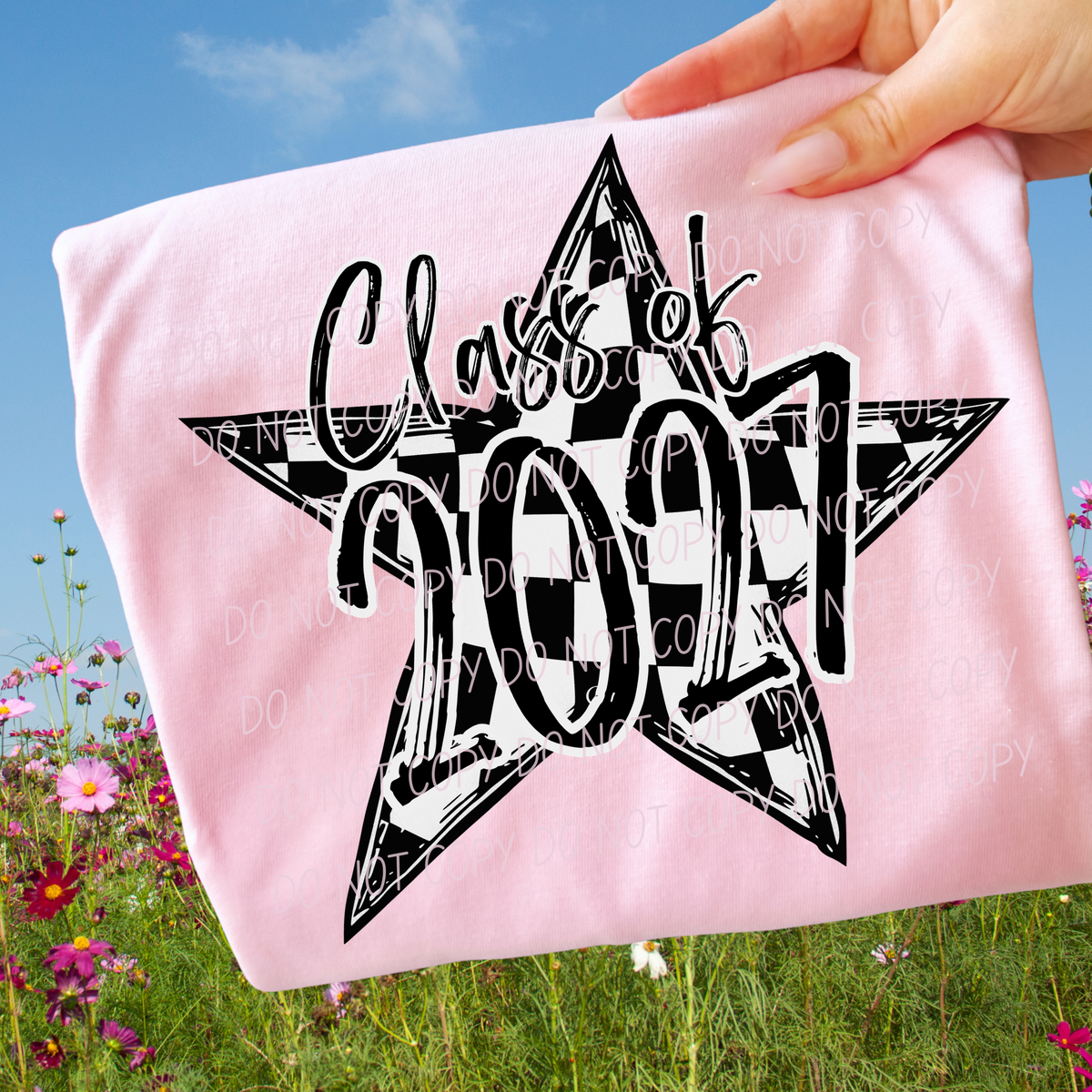 Class of 2027 checkered star (City) DTF transfer