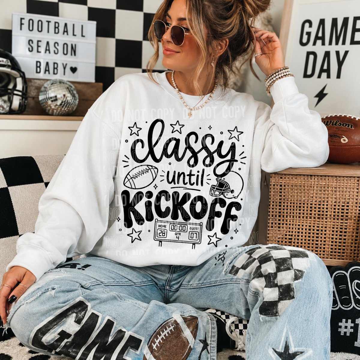 Classy until kickoff BLACK (SBB) DTF Transfer