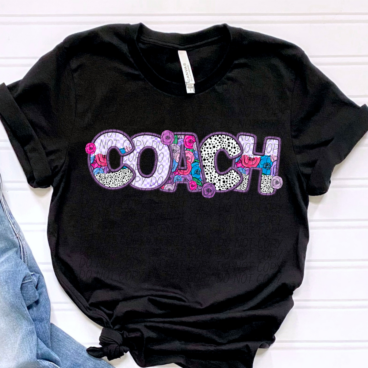 Coach Floral Purple Checkered (CITY) DTF transfer