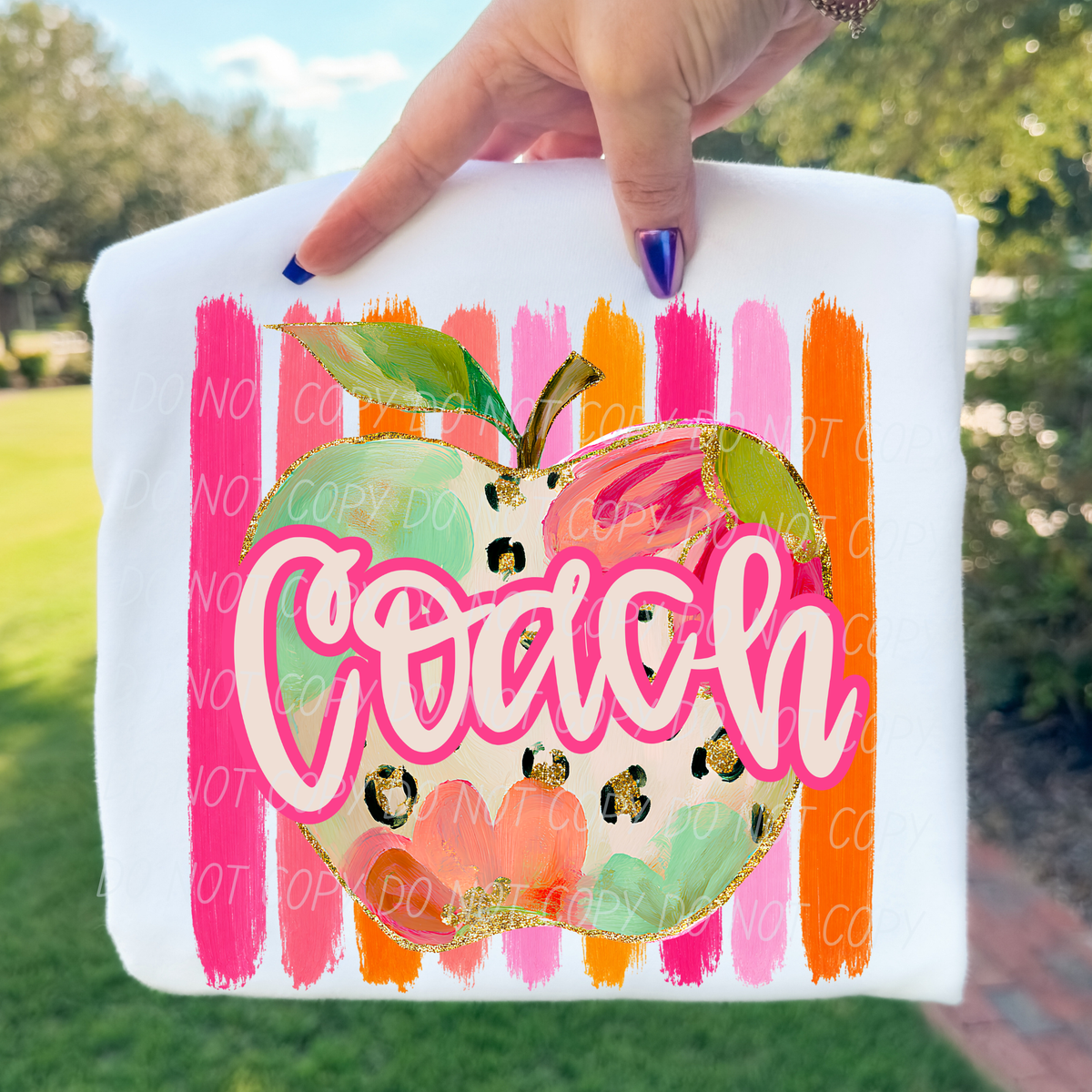 coach diff print apple with stripes (city) DTF transfer