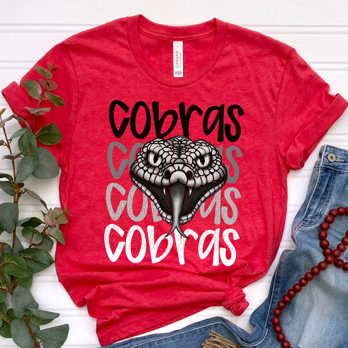 Cobras Word Stacked (CITY) 57435 DTF transfer