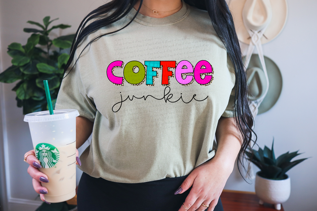 Coffee Junkie Half Leopard Font 116166 DTF Transfer