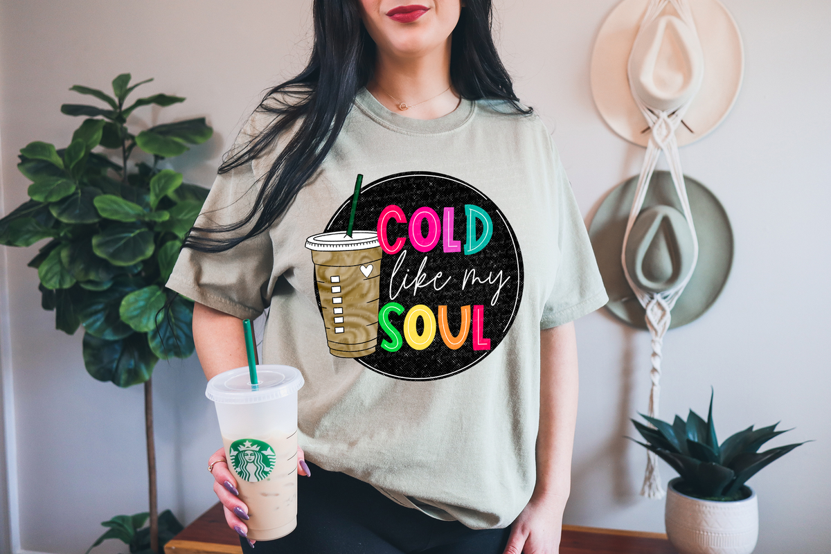 Cold Like My Soul Black Circle Colorful Font 116171 DTF Transfer