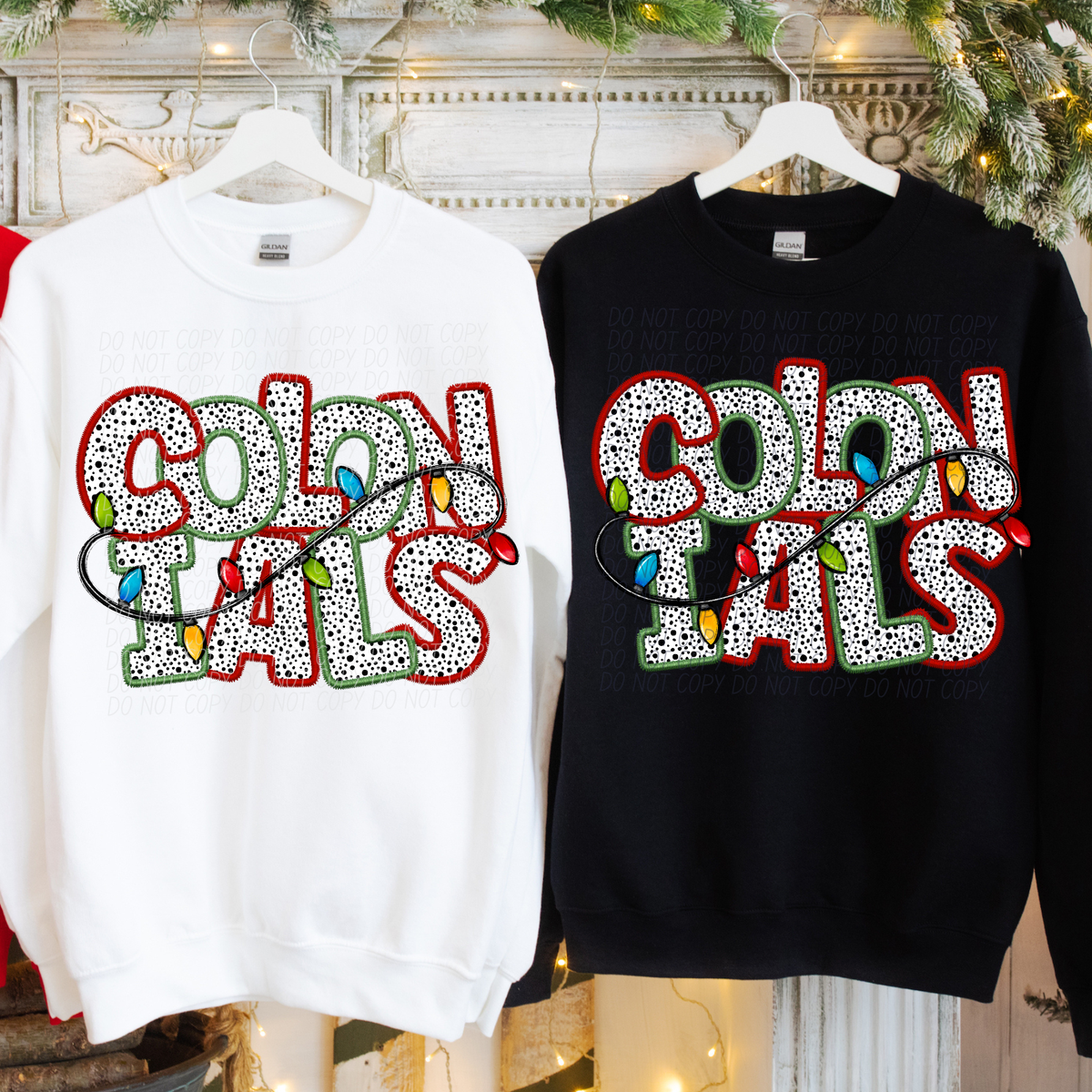 Colonials Christmas Light Mascots (City) DTF Transfer