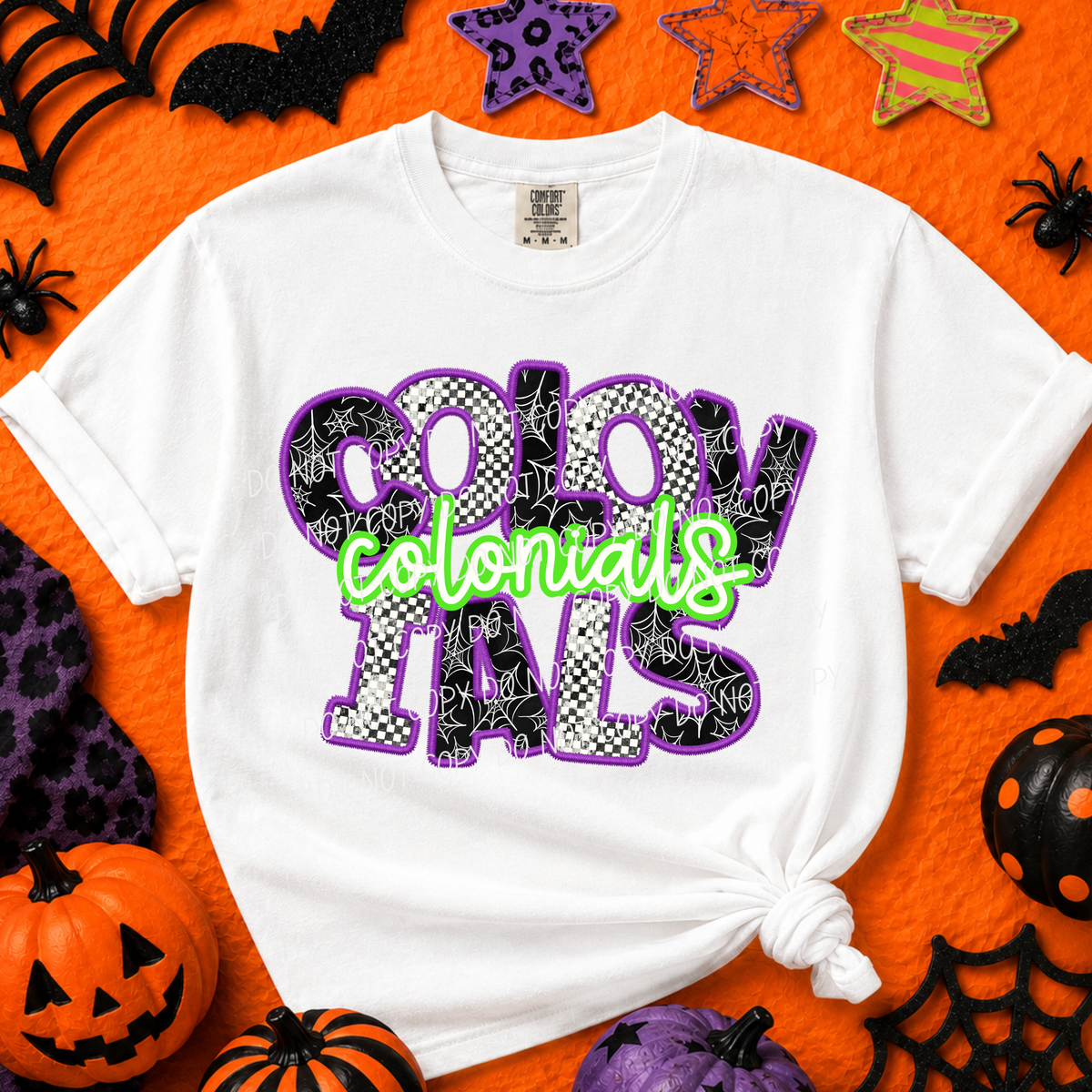Colonials-Purple/Green Halloween Font (CITY) DTF Transfer